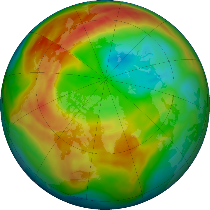 Arctic ozone map for 02 February 2020